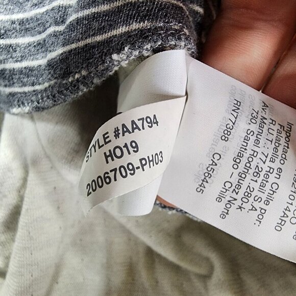 Madewell Men's Doubledown Henley Tee in Gray Stripe Cotton Size XL - Picture 9 of 14